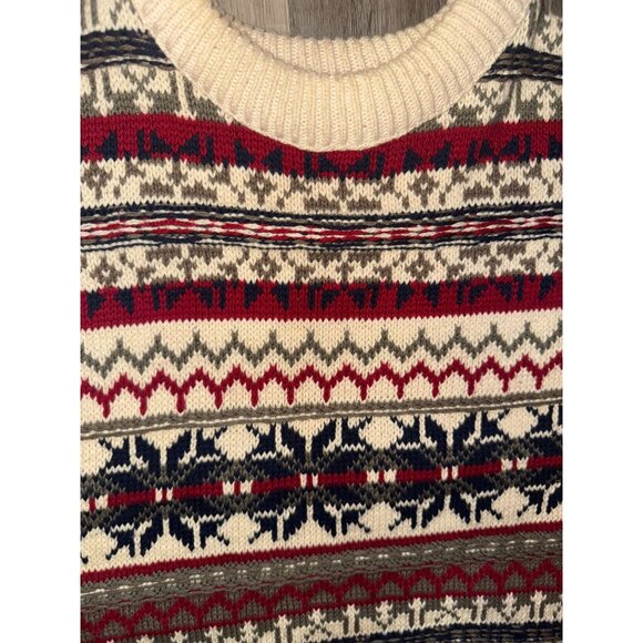 Old Glory 100% Cotton Fair Isle Crewneck Sweater L - Picture 2 of 6